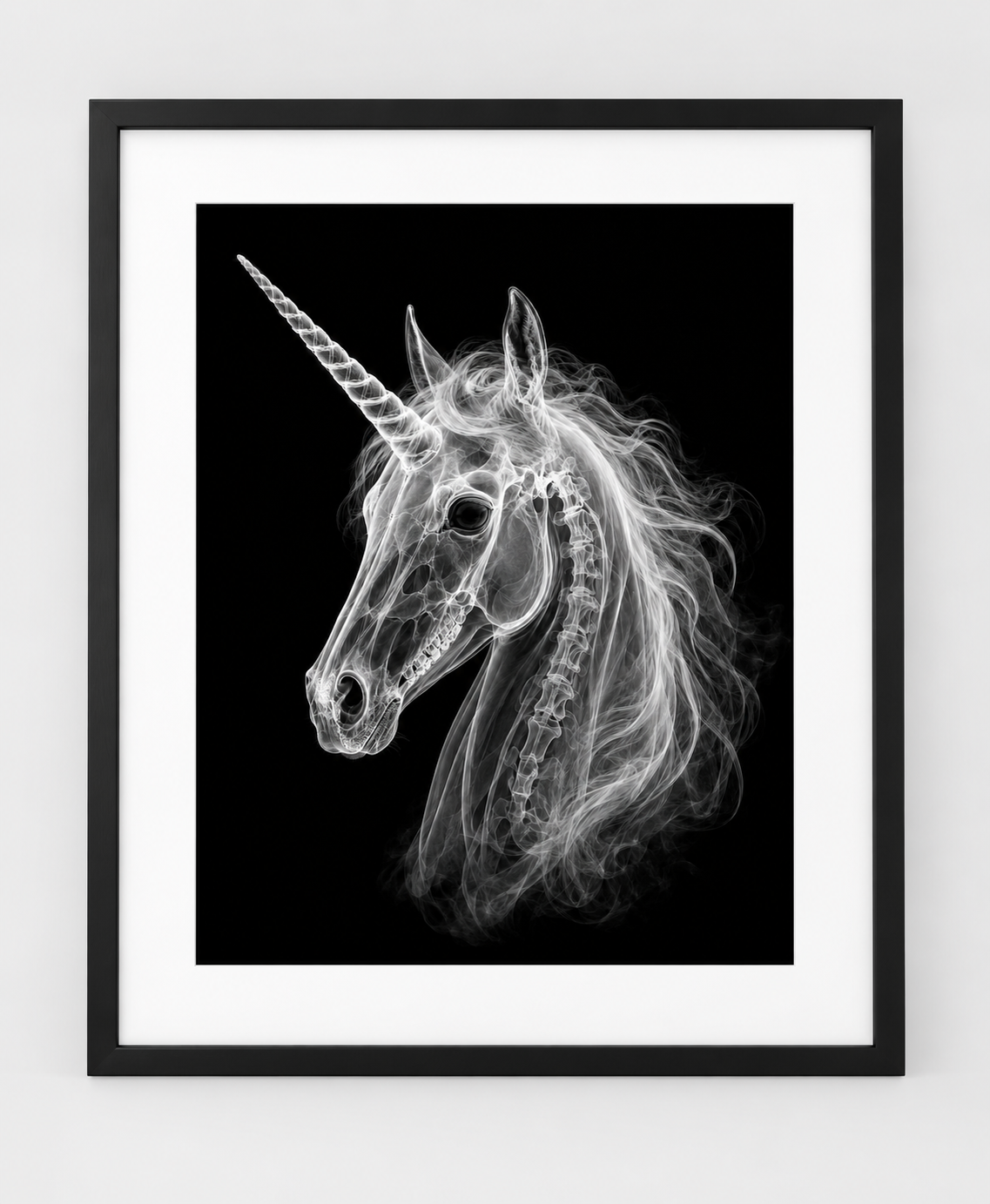 EXPOSED 001 — UNICORN artwork in 16 × 20 black frame with white mat