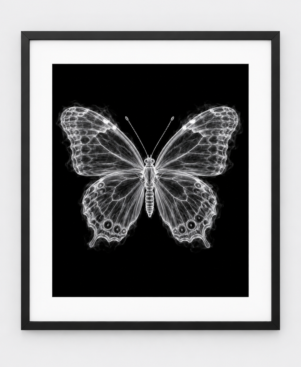 EXPOSED 002 — BUTTERFLY artwork in 16 × 20 black frame with white mat