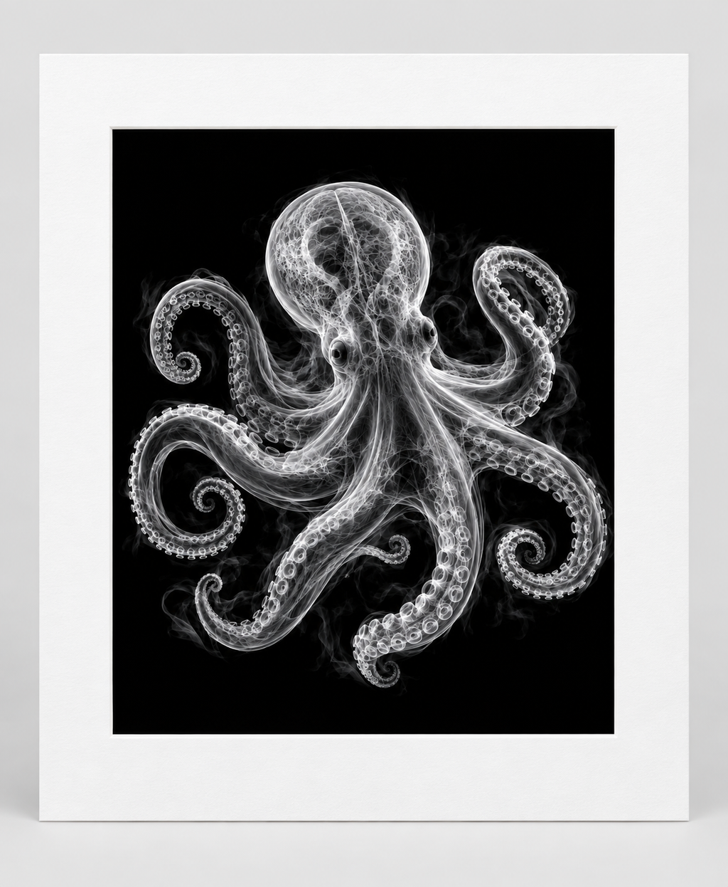 EXPOSED Octopus artwork in a 16 × 20 white mat