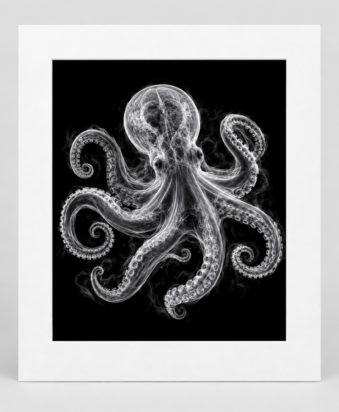 EXPOSED Octopus artwork in a 16 × 20 white mat