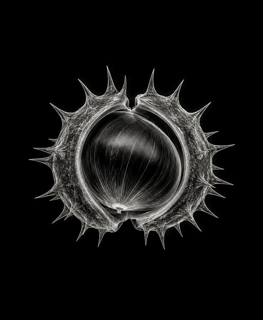 EXPOSED Autumn Chestnut high-detail X-ray artwork