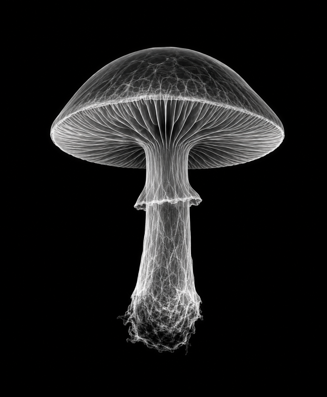EXPOSED Autumn Mushroom high-detail X-ray artwork