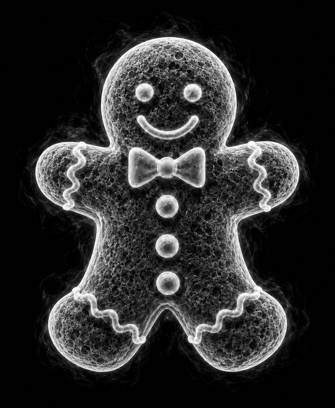EXPOSED Gingerbread Man detailed X-ray artwork