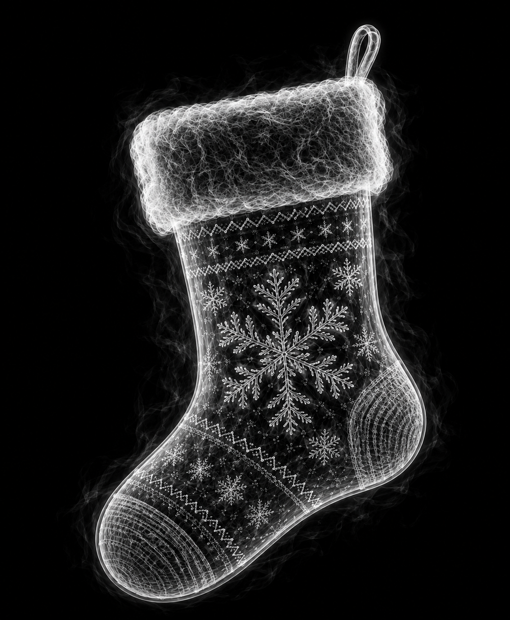 EXPOSED Stocking detailed X-ray artwork