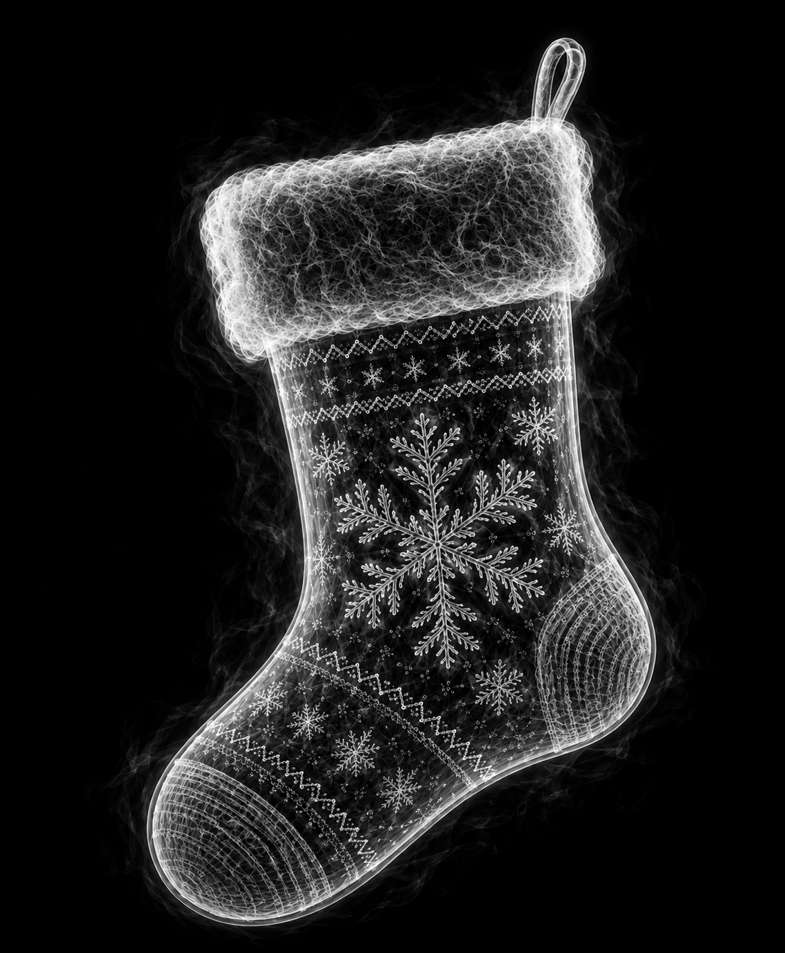 EXPOSED Stocking detailed X-ray artwork