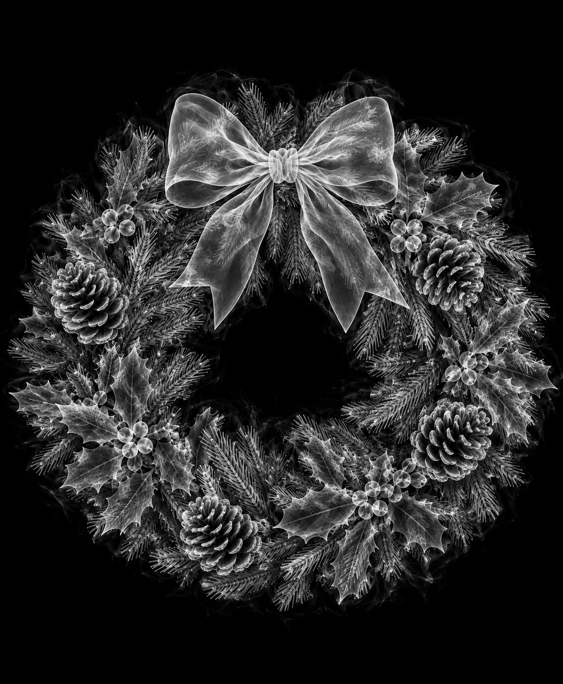 EXPOSED Wreath detailed X-ray artwork