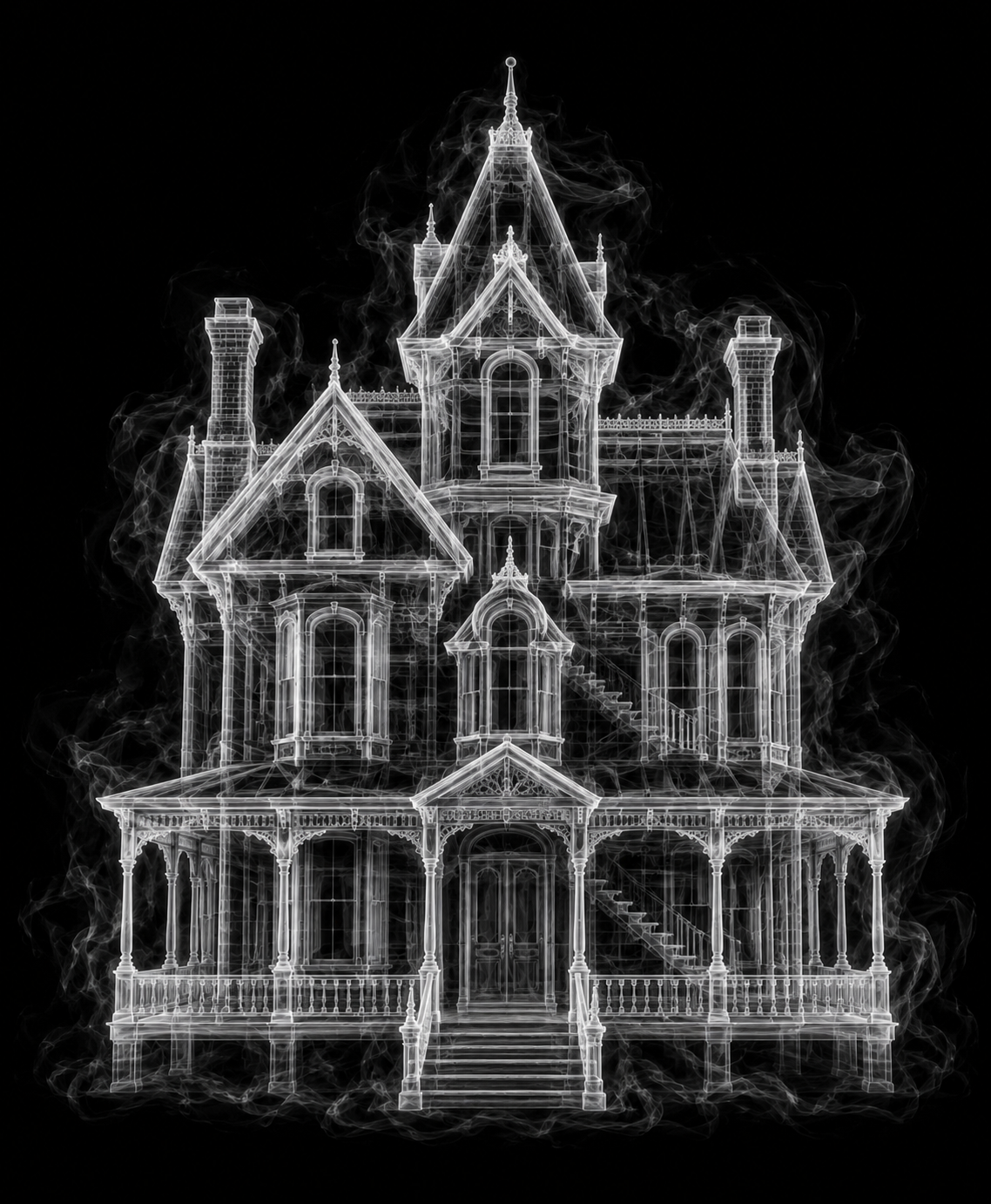 EXPOSED Halloween Haunted House high-detail X-ray artwork