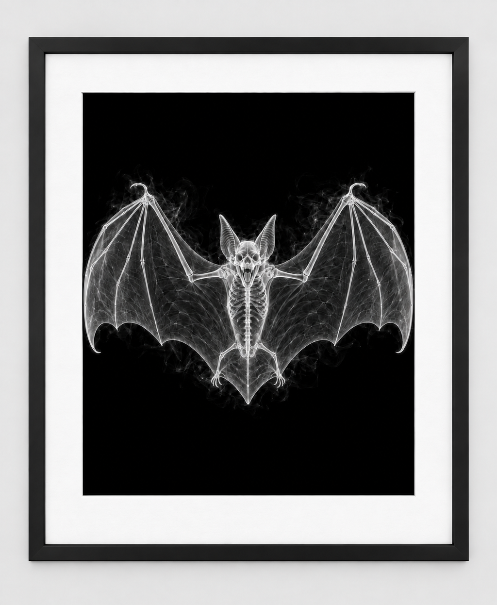 EXPOSED HALLOWEEN — BAT — 14 × 17 artwork in a slim black 16 × 20 frame with white mat