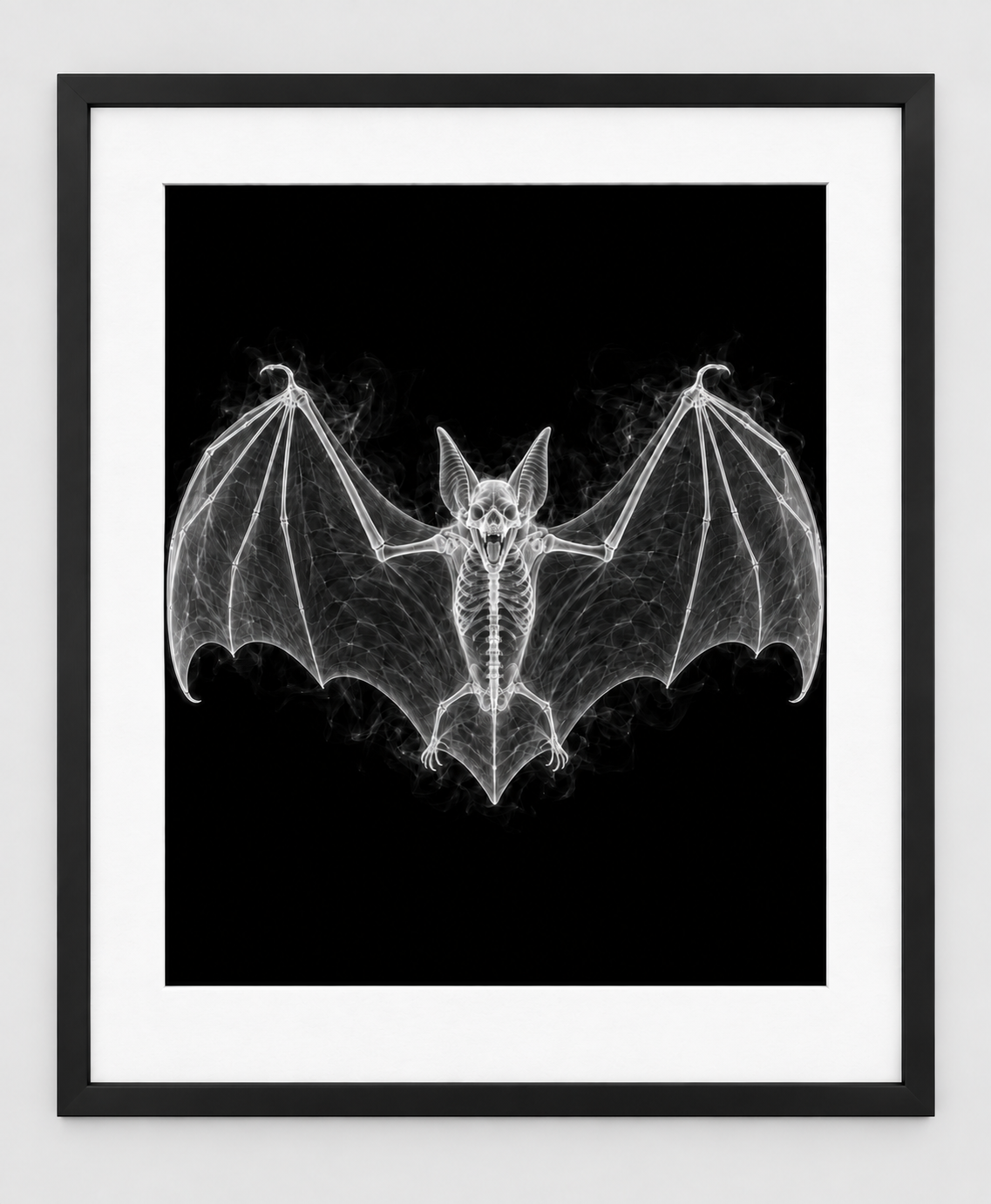 EXPOSED HALLOWEEN — BAT — 14 × 17 artwork in a slim black 16 × 20 frame with white mat