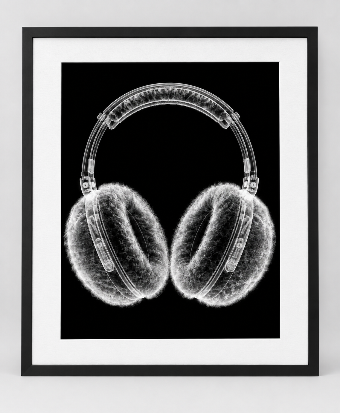 EXPOSED WINTER — EARMUFFS — 14 × 17 artwork in a slim black 16 × 20 frame with white mat