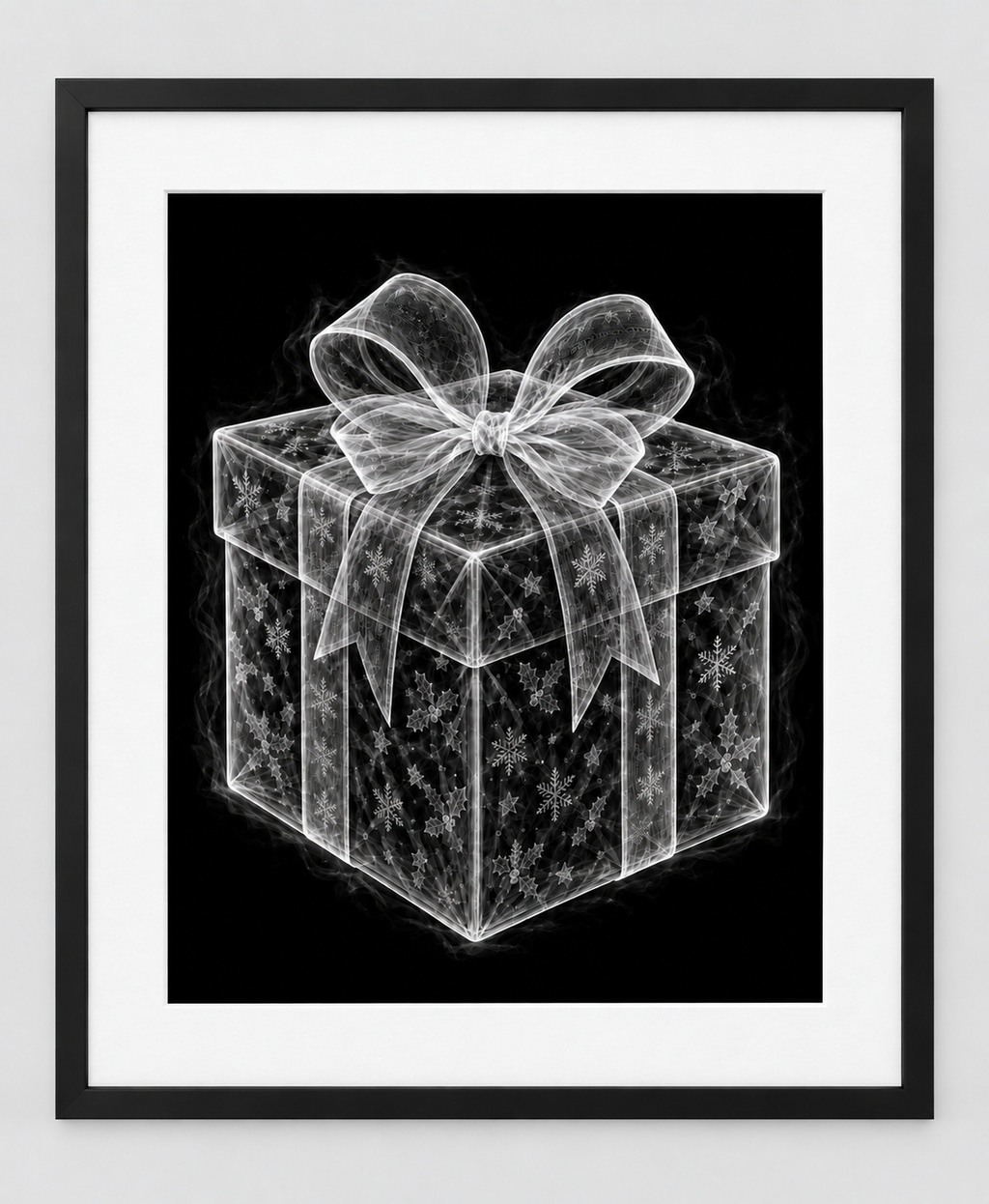EXPOSED CHRISTMAS — GIFT — 14 × 17 artwork in a slim black 16 × 20 frame with white mat