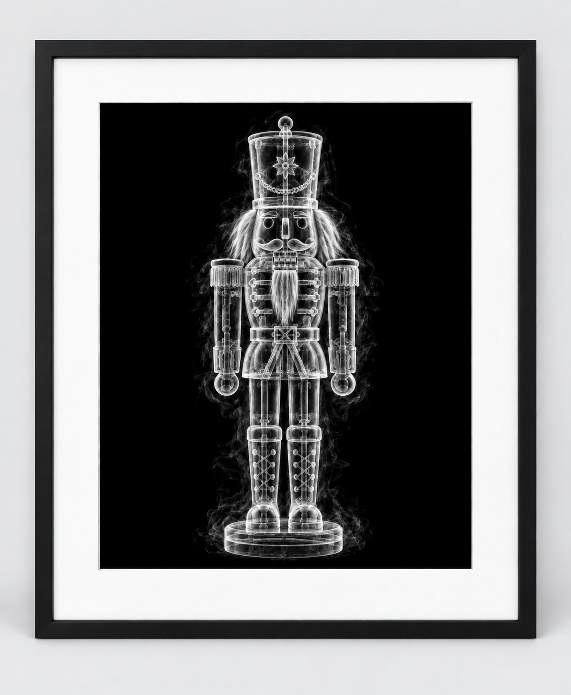 EXPOSED CHRISTMAS — NUTCRACKER — 14 × 17 artwork in a slim black 16 × 20 frame with white mat