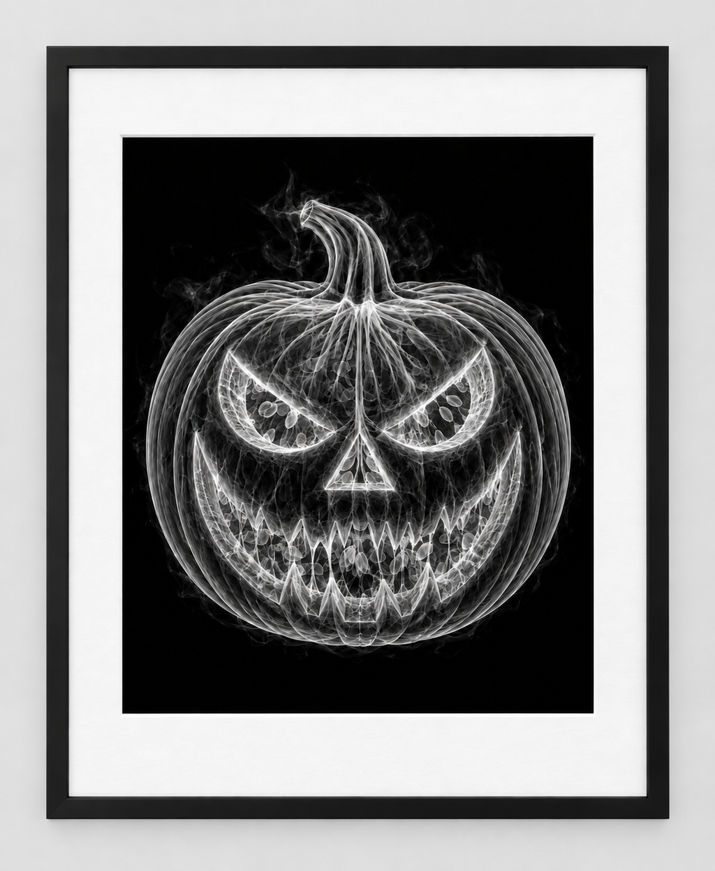 EXPOSED Pumpkin — 14 × 17 artwork in a slim black 16 × 20 frame with white mat
