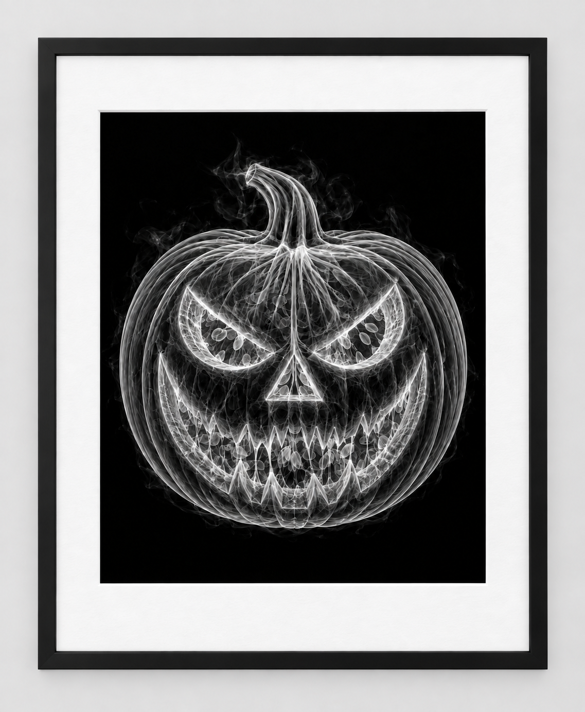 EXPOSED Pumpkin — 14 × 17 artwork in a slim black 16 × 20 frame with white mat