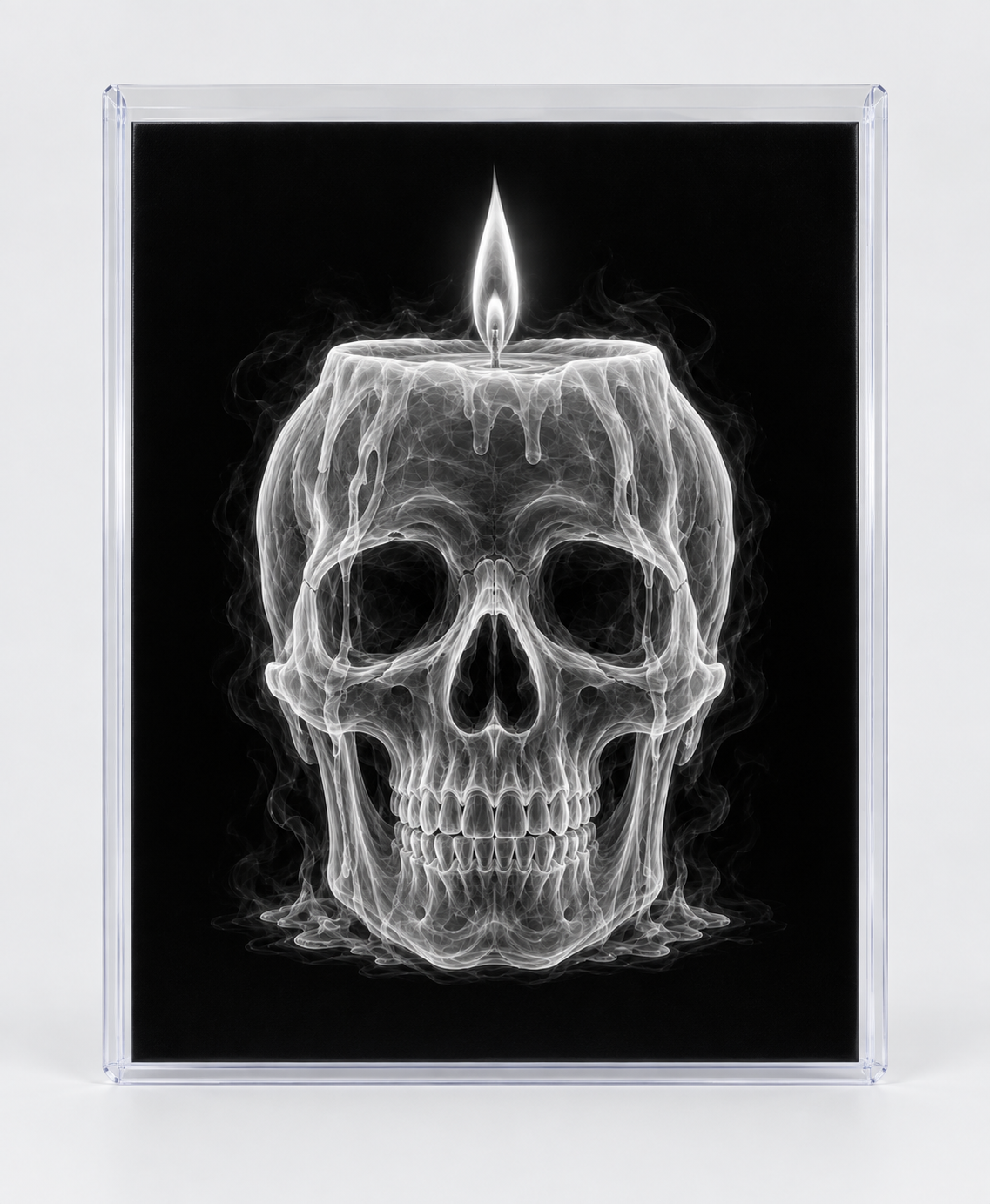 EXPOSED HALLOWEEN — SKULL CANDLE in clear rigid card sleeve