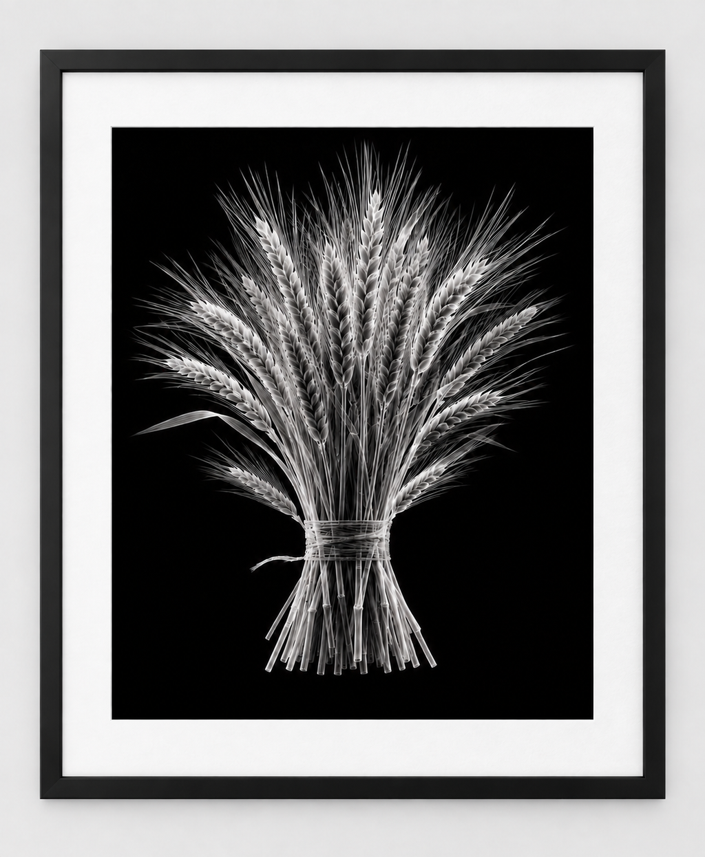 EXPOSED AUTUMN — WHEAT BUNDLE — 14 × 17 artwork in a slim black 16 × 20 frame with white mat