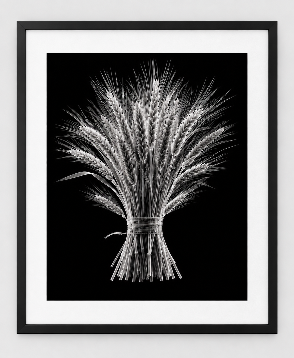 EXPOSED AUTUMN — WHEAT BUNDLE — 14 × 17 artwork in a slim black 16 × 20 frame with white mat