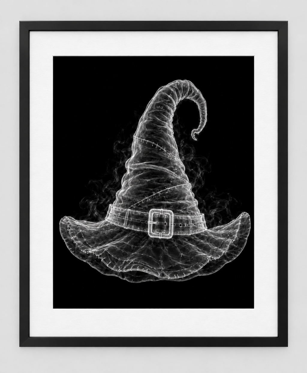 EXPOSED HALLOWEEN — WITCH HAT — 14 × 17 artwork in a slim black 16 × 20 frame with white mat