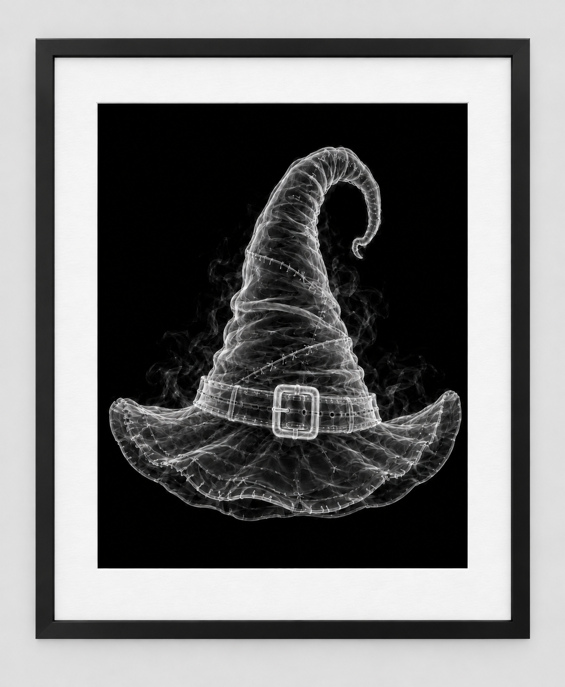 EXPOSED HALLOWEEN — WITCH HAT — 14 × 17 artwork in a slim black 16 × 20 frame with white mat