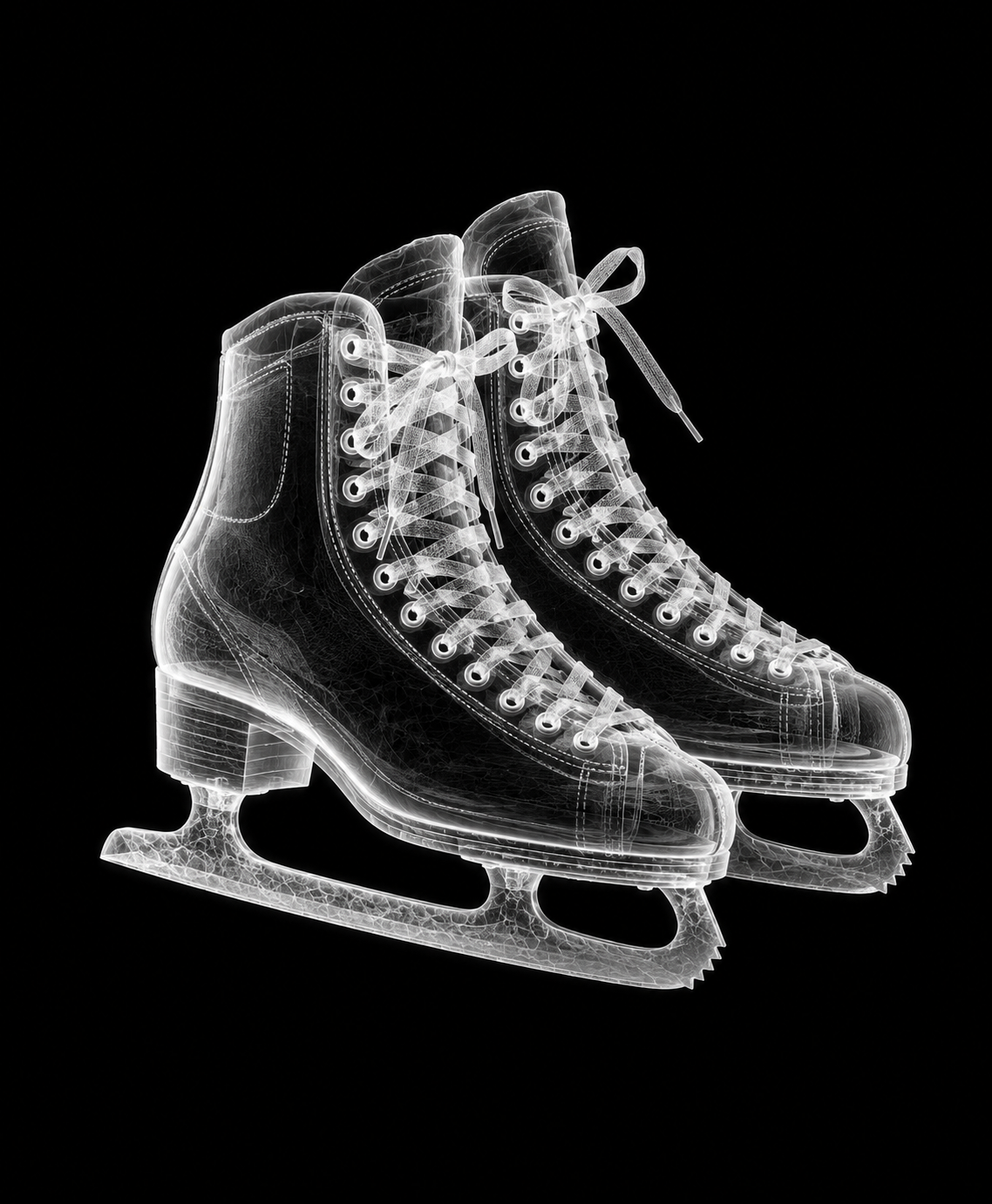 EXPOSED Winter Ice Skates X-ray artwork