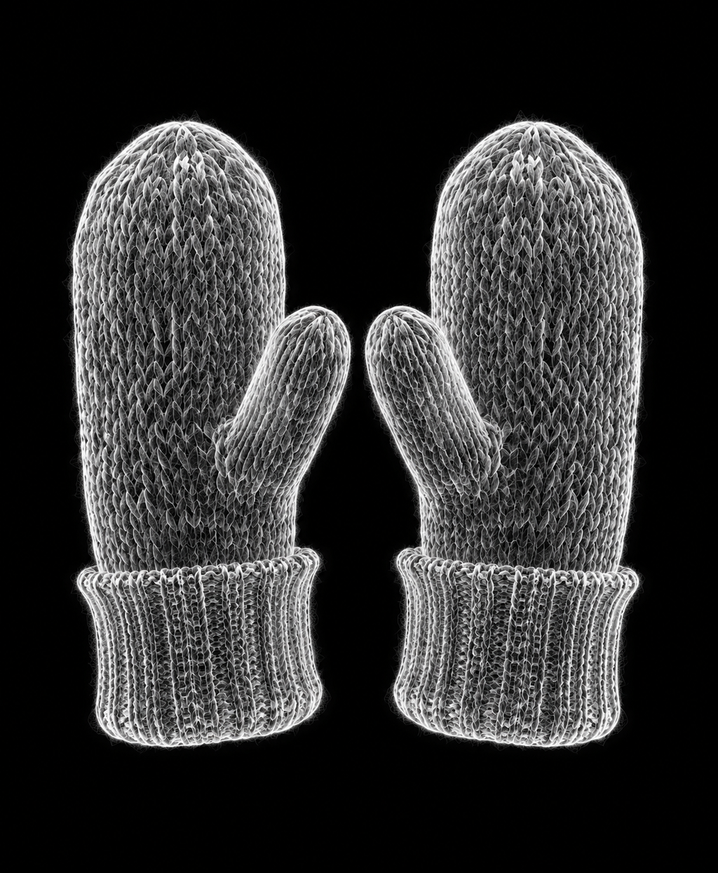 EXPOSED Winter Mittens X-ray artwork