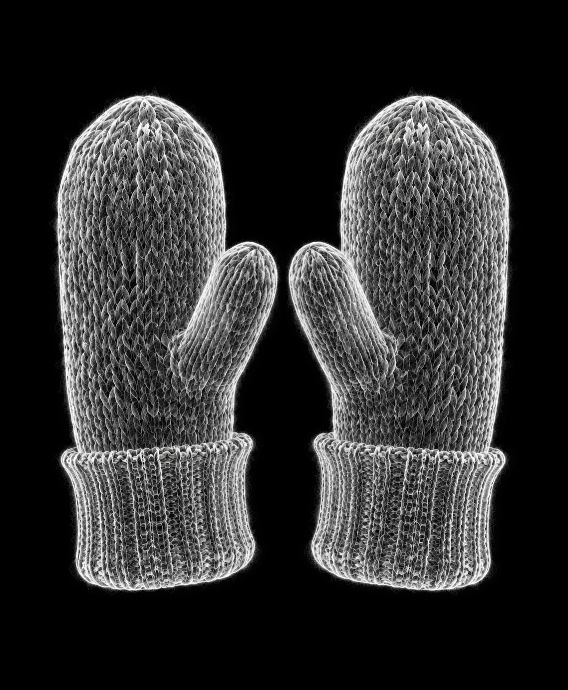 EXPOSED Winter Mittens X-ray artwork