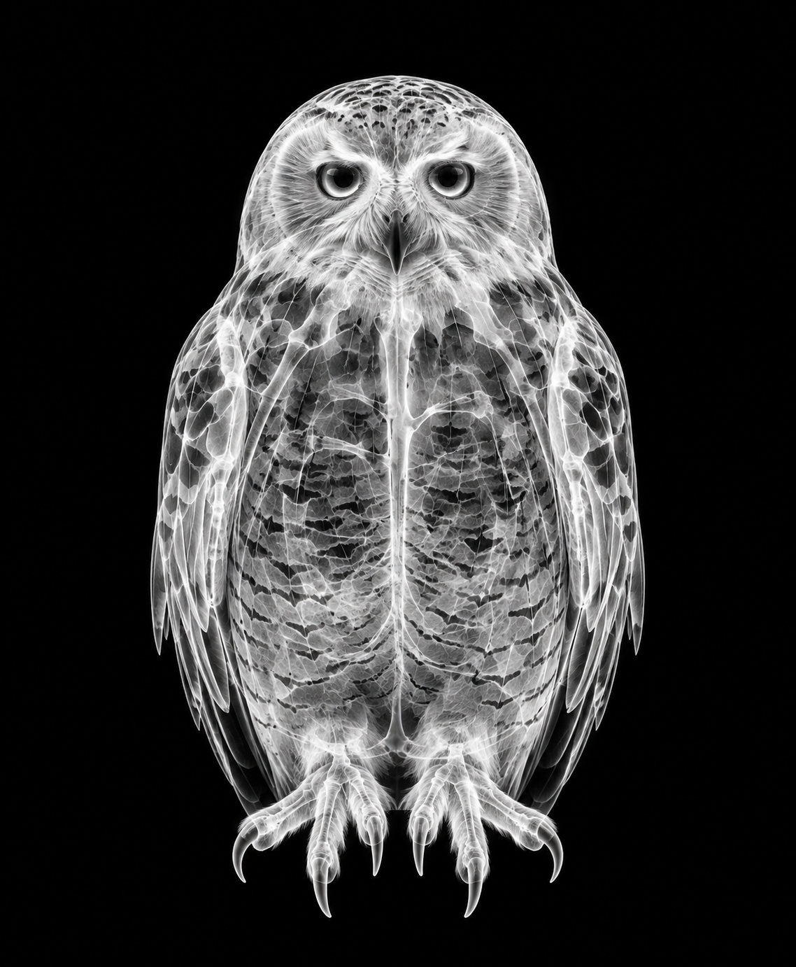 EXPOSED Winter Snow Owl X-ray artwork