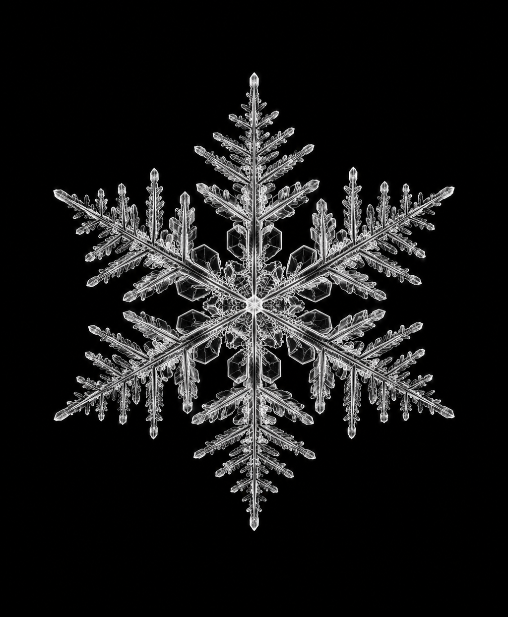 EXPOSED Winter Snowflake X-ray artwork